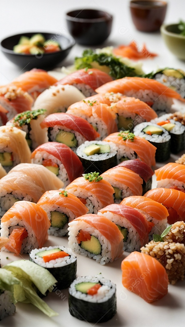 Deliciosas peças de sushi
