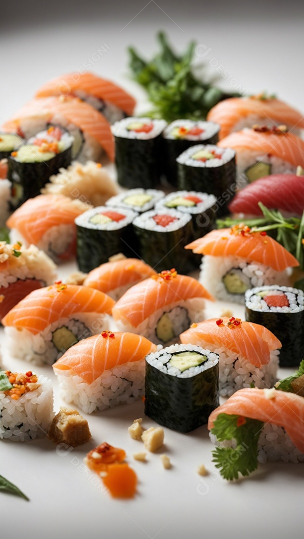 Deliciosas peças de sushi