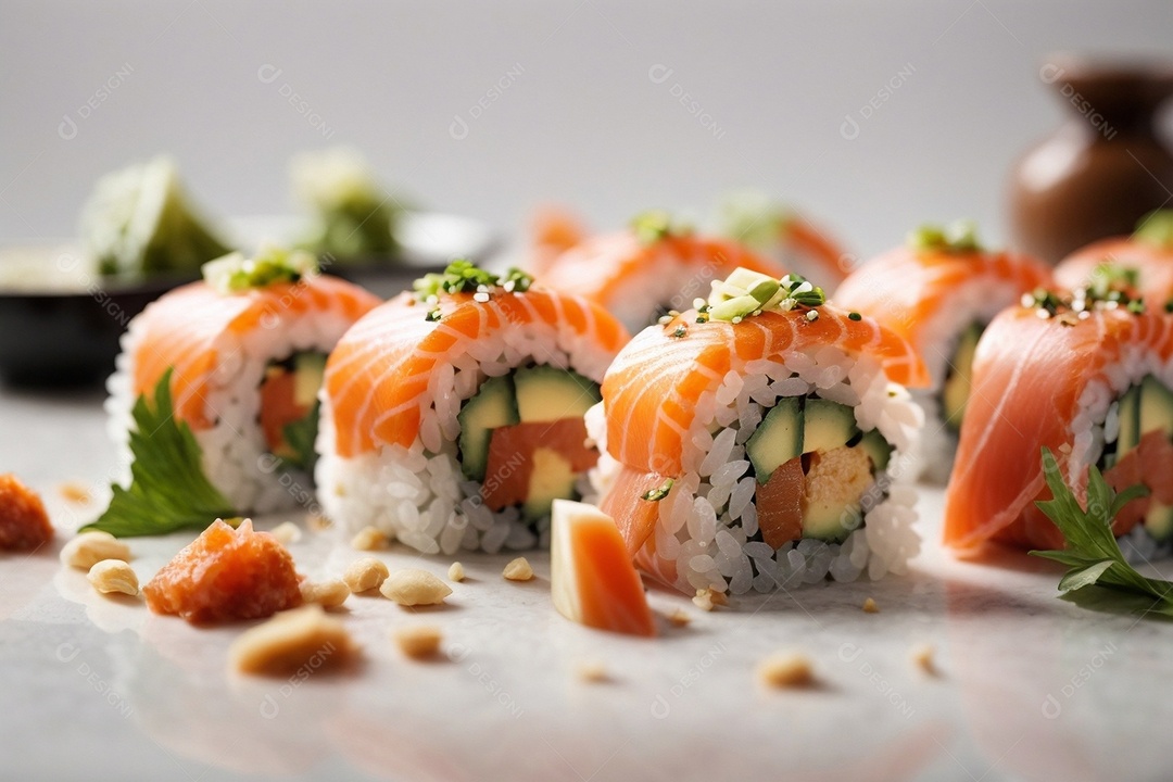 Deliciosas peças de sushi