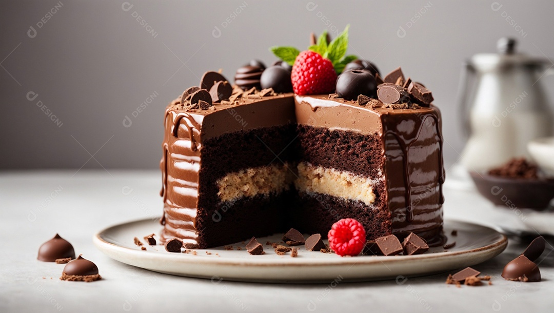 Delicioso bolo de chocolate