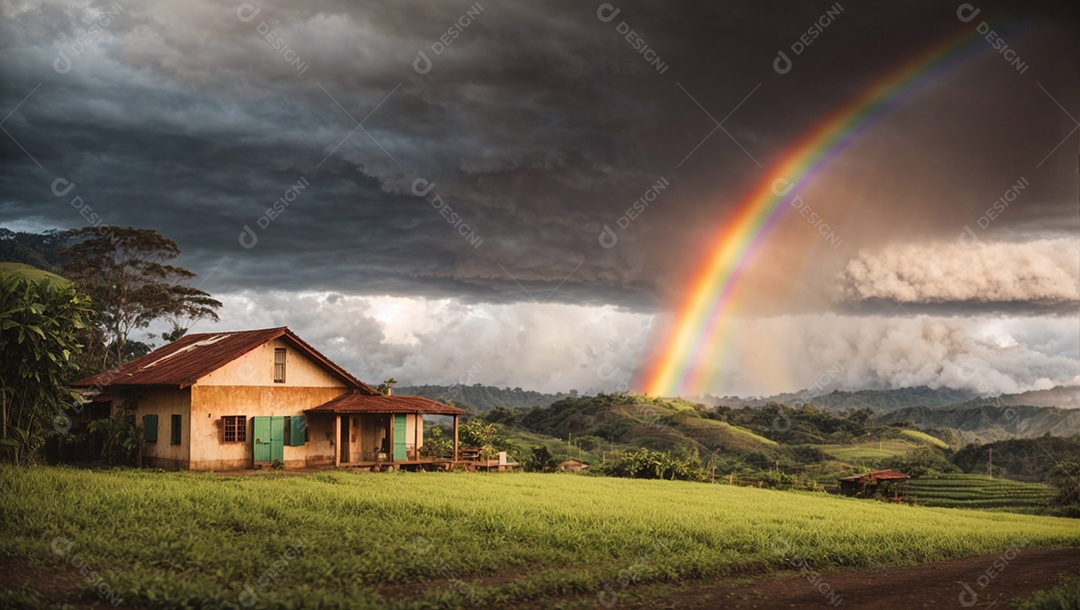Fazenda agrícola pacífica no campo