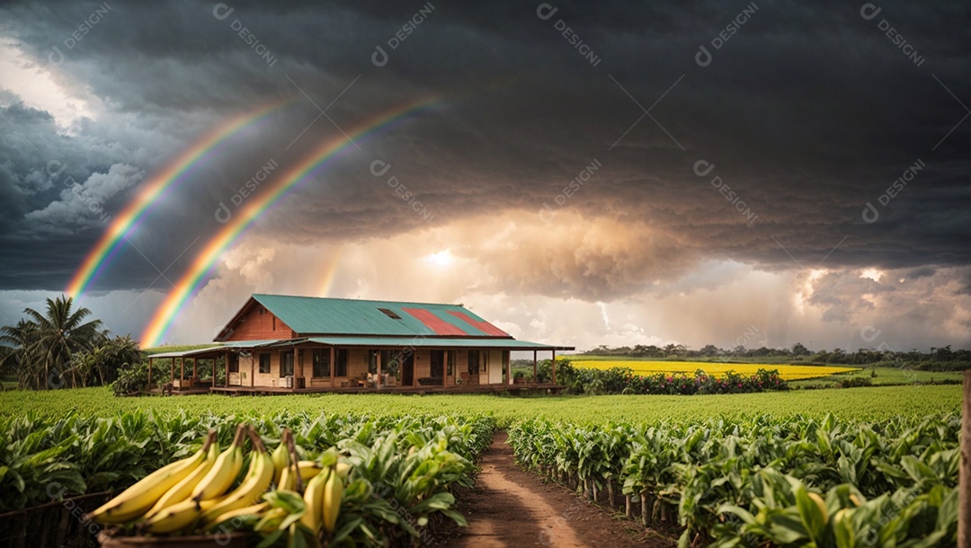 Fazenda agrícola pacífica no campo