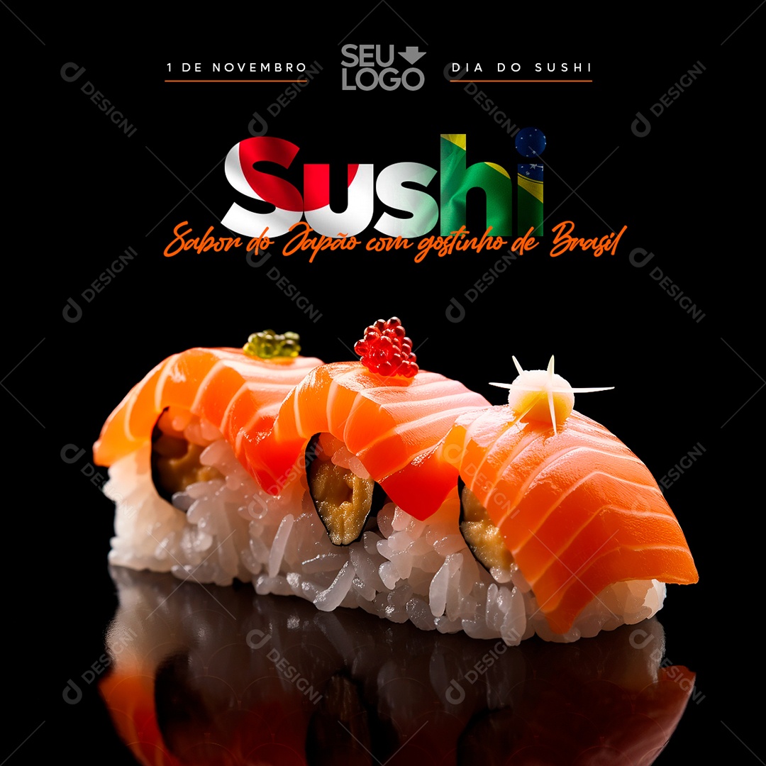 Dia Do Sushi 1 De Novembro Social Media PSD Editável