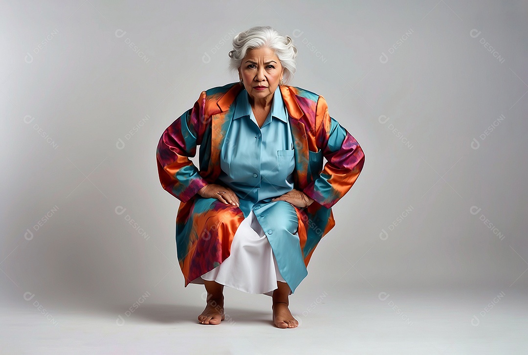 Uma mulher idosa irritada da etnia aborígine australiana