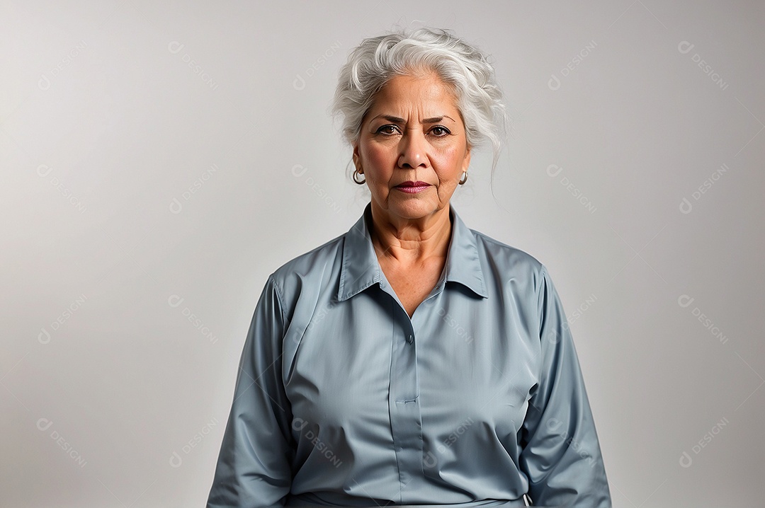 Uma mulher idosa irritada da etnia aborígine australiana isolada