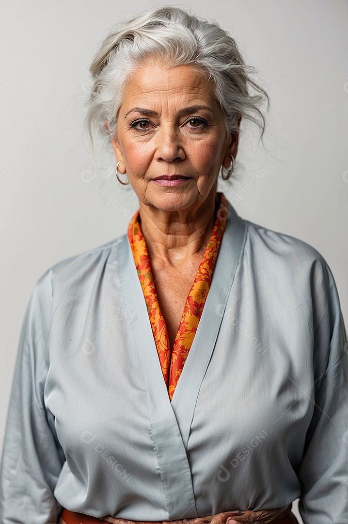 Uma mulher idosa irritada da etnia aborígine australiana isolada