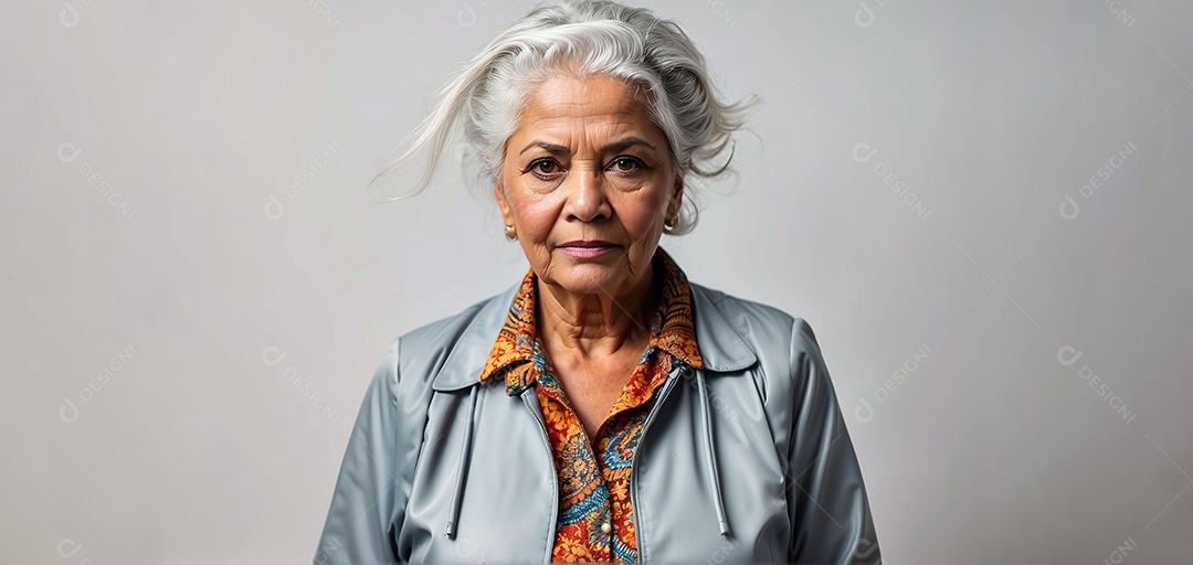 Uma mulher idosa irritada da etnia aborígine australiana isolada