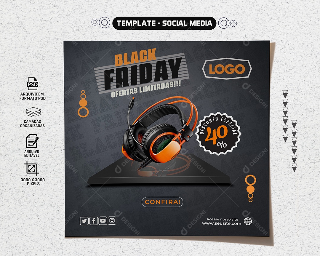 Social Media Feed Black Friday Limited Offers Electronics Stores Editable PSD