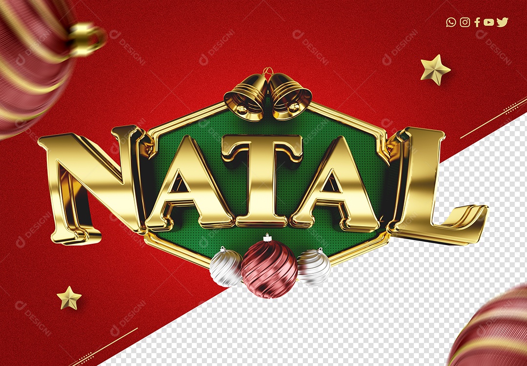 Natal Selo 3D Para Composição PSD