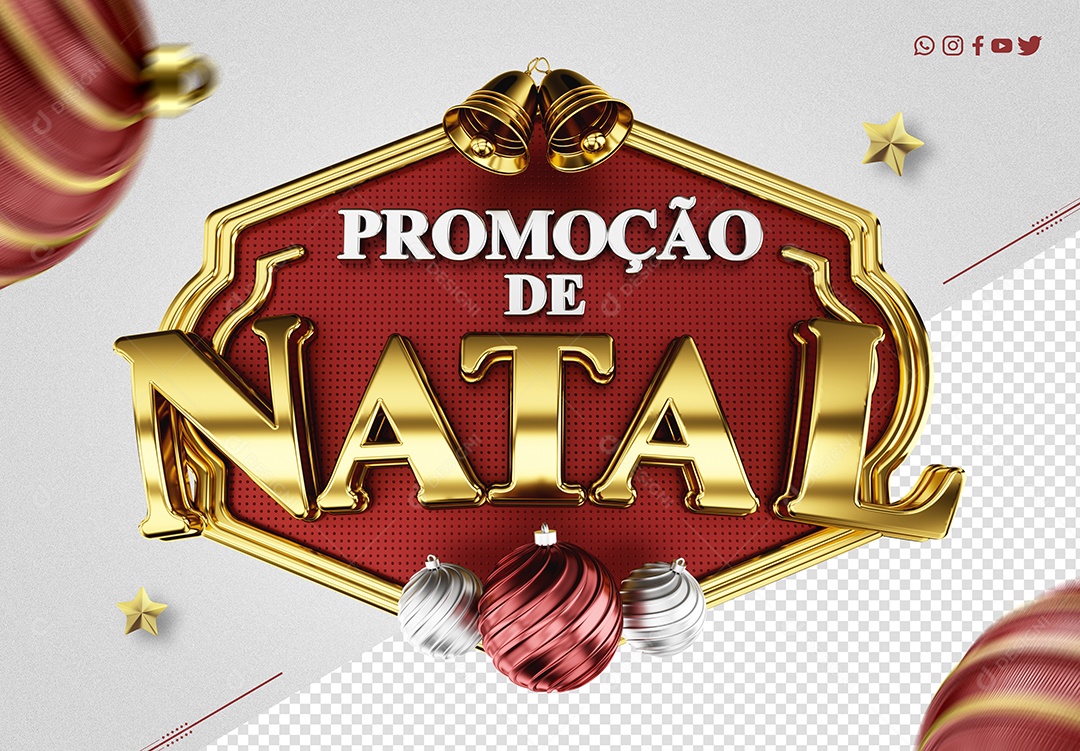 Selo 3D Promoção De Natal Para Composição PSD