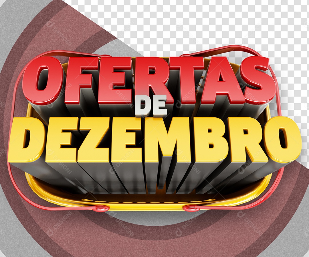 Selo 3D Ofertas De Dezembro Para Composição PSD