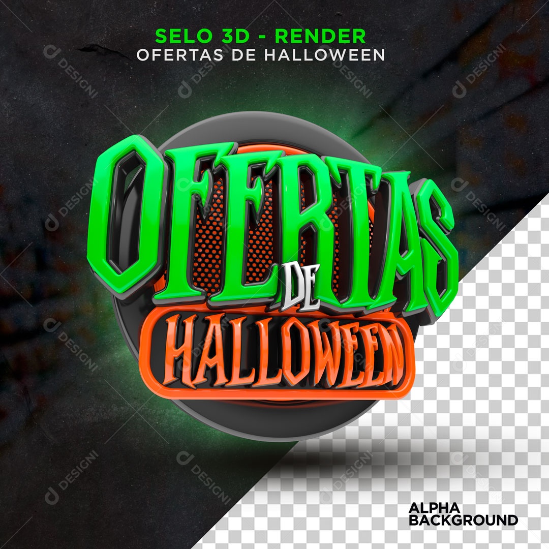 Ofertas De Halloween Selo 3D Para Composição PSD