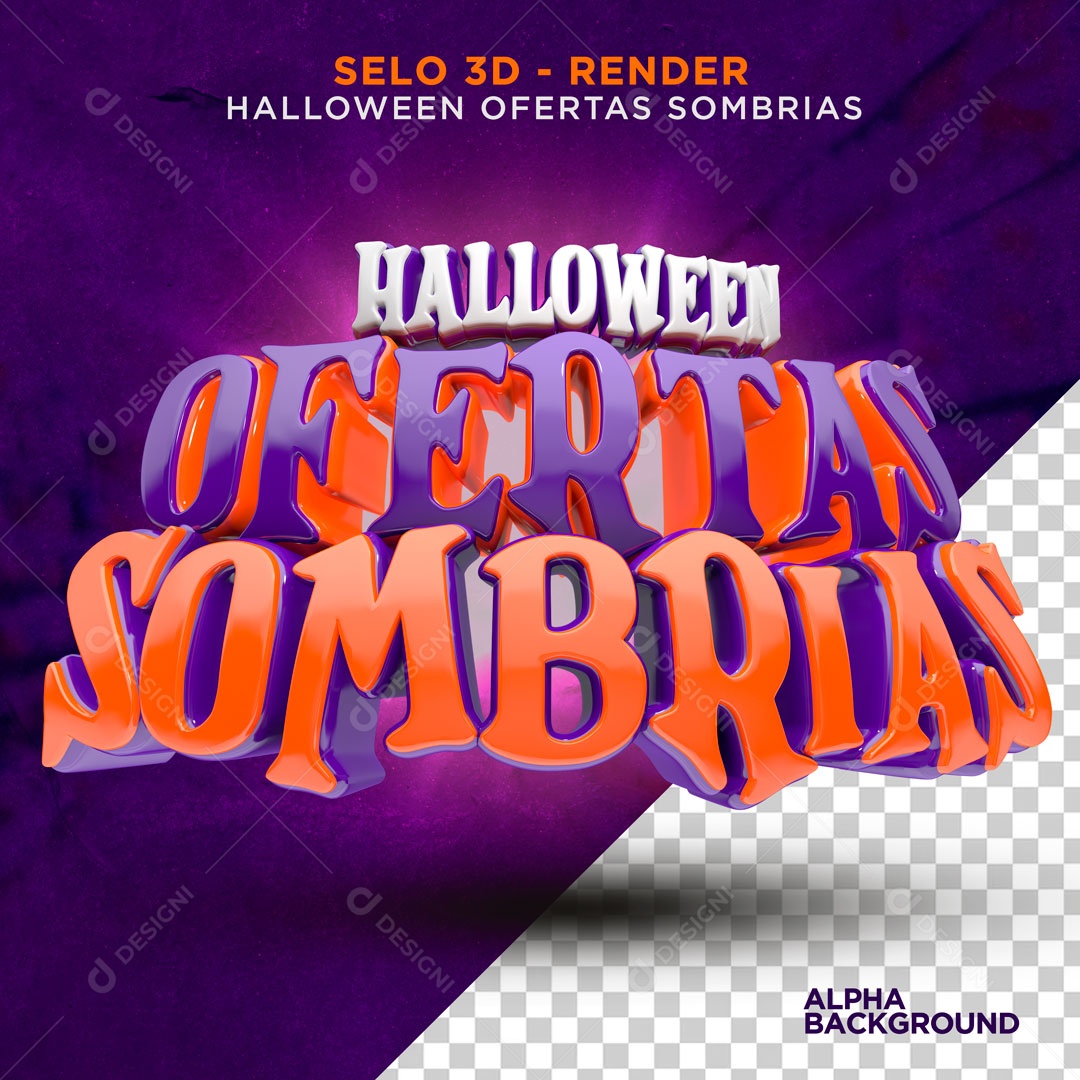 Halloween Ofertas Sombrias Selo 3D Para Composição PSD