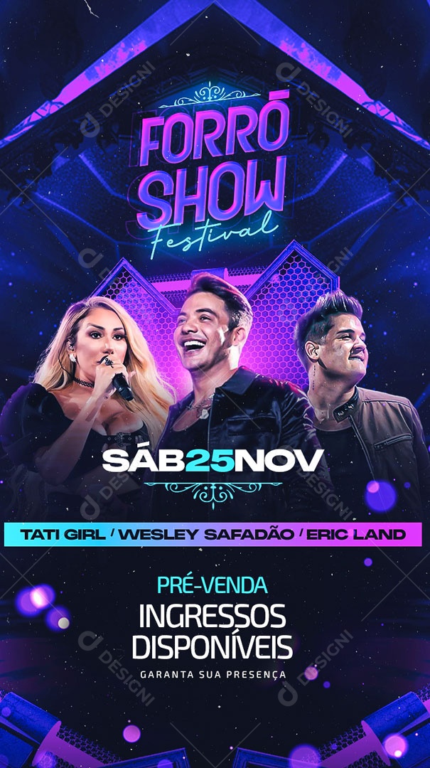 Story Flyer Forró Show Festival Social Media PSD Editável