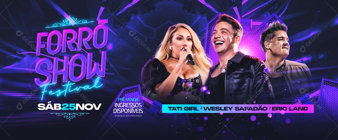 Social Media Banner Flyer Forró Show Festival PSD Editável