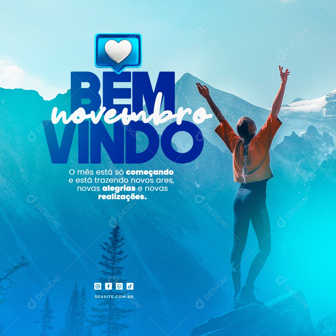 Bem Vindo Novembro O Mês Está só Começando e Está Trazendo Novos Ares Social Media PSD Editável
