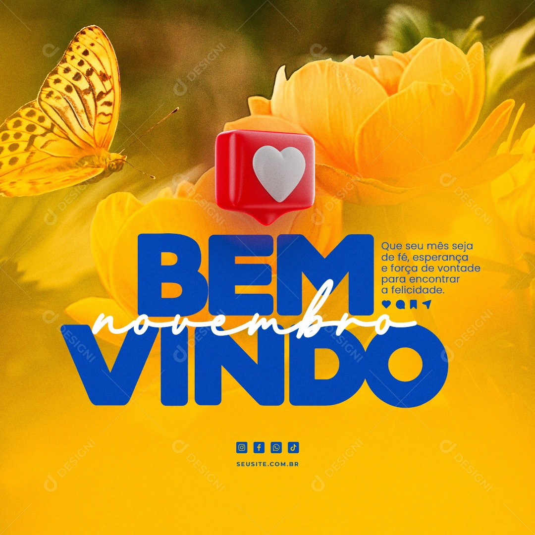 Bem Vindo Novembro Que seu Mês Seja de Fé Social Media PSD Editável
