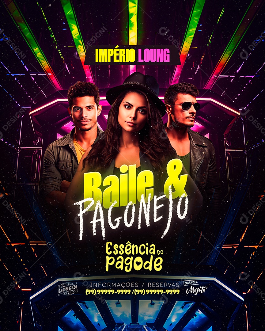 Flyer Império Loung Baile & Pagonejo Essência Do Pagode Social Media PSD Editável