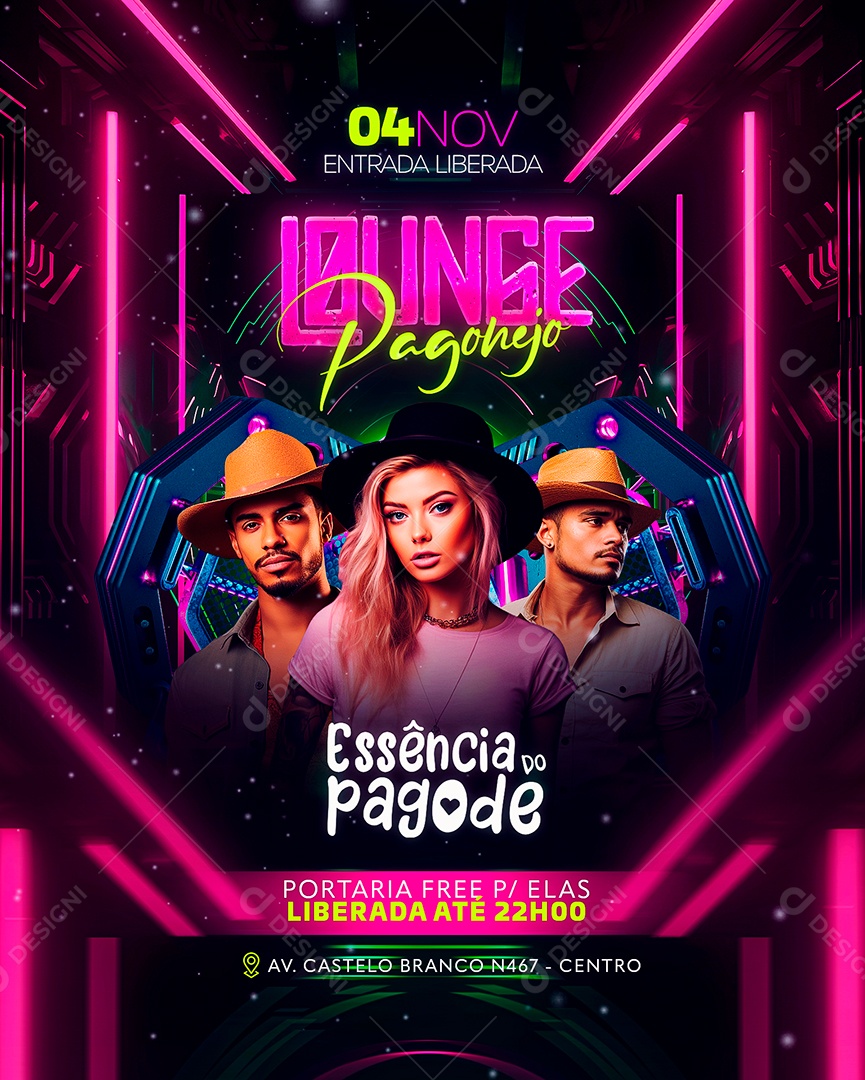 Flyer Lounge Pagonejo Essência Do Pagode Social Media PSD Editável