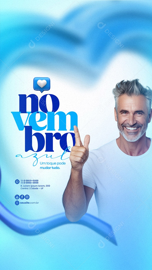 Story Novembro Azul Um Toque pode Mudar Tudo Social Media PSD Editável