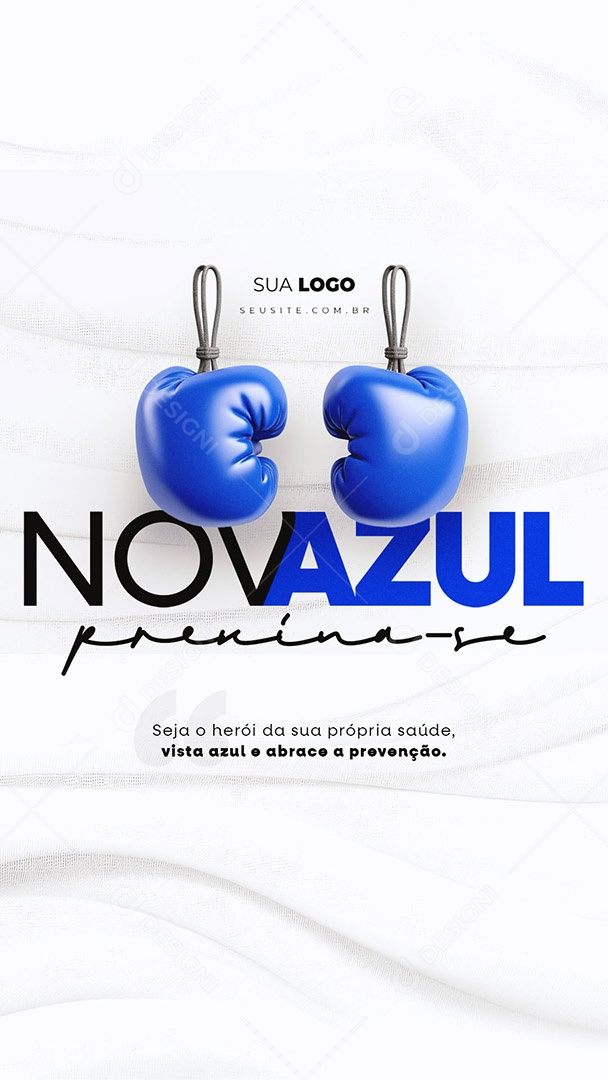 Story Novembro Azul Mês de Conscientização Sobre o Câncer de Próstata Social Media PSD Editável