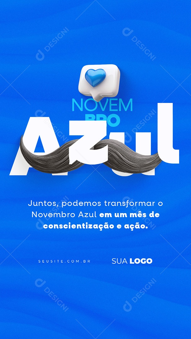 Story Novembro Azul Mês de Prevenção ao Câncer de Próstata Social Media PSD Editável