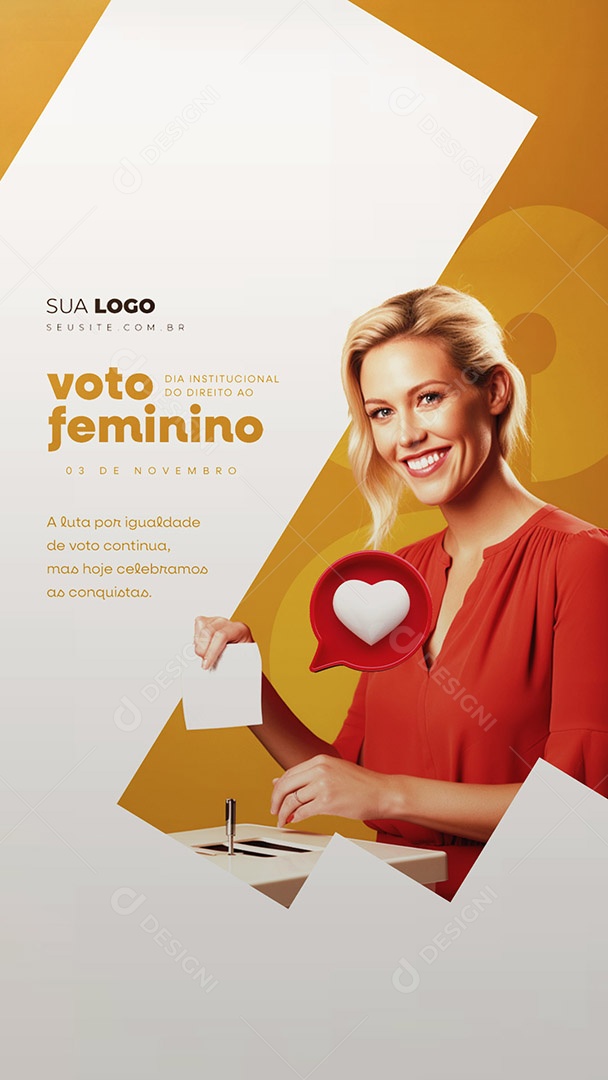 Story Dia Da Instituição Do Direito Ao Voto Feminino 03 de Novembro Social Media PSD Editável