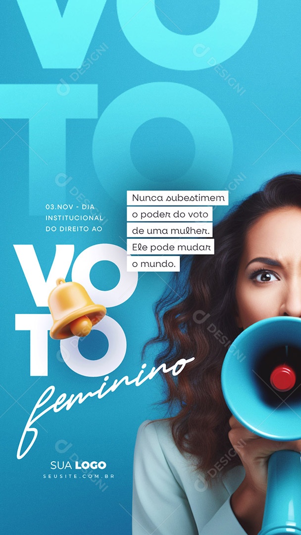 Story Dia Da Instituição Do Direito Ao Voto Feminino 03 de Novembro Social Media PSD Editável