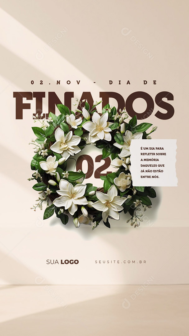 Story Dia de Finados é um Dia para Refletir sobre a Memória Social Media PSD Editável