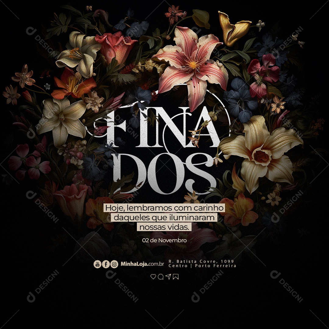 Dia de Finados Lembramos com Carinho Daqueles que Iluminaram Social Media PSD Editável