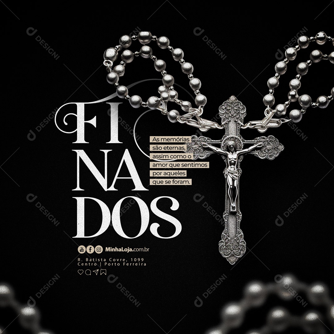 Dia de Finados 02 de Novembro As Memórias são Eternas Social Media PSD Editável