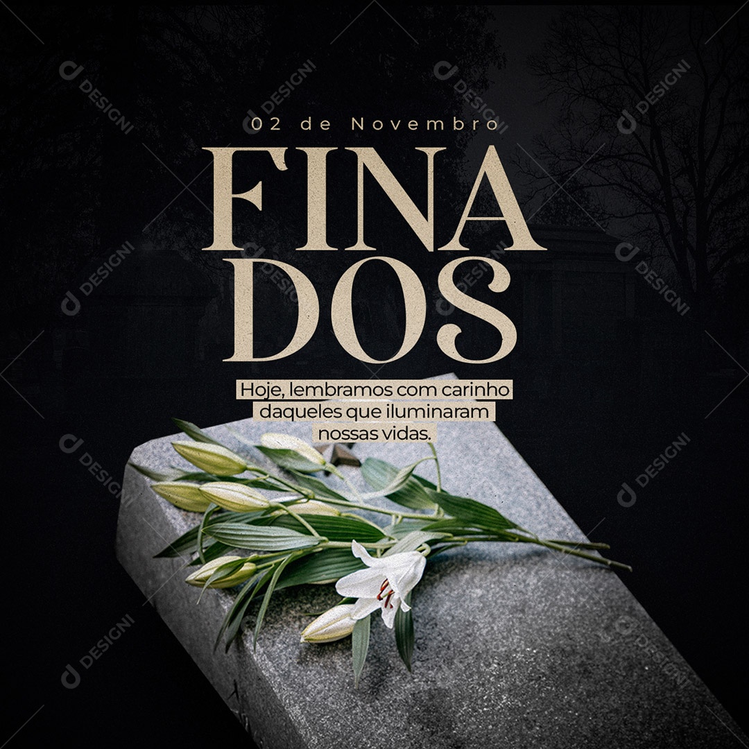 Dia de Finados Hoje Lembramos com Carinho Daqueles que Iluminaram Nossas Vidas Social Media PSD Editável