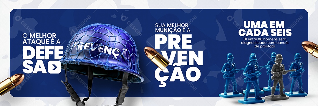 Campanha Publicitária Carrossel Soldados da Saúde Masculina Sua Melhor Munição é a Prevenção Social Media PSD Editável