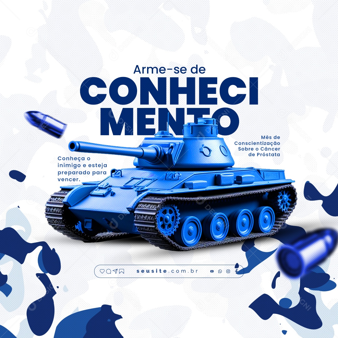 Campanha Publicitária Soldados da Saúde Masculina Mês de Conscientização Sobre o Câncer de Próstata Social Media PSD Editável