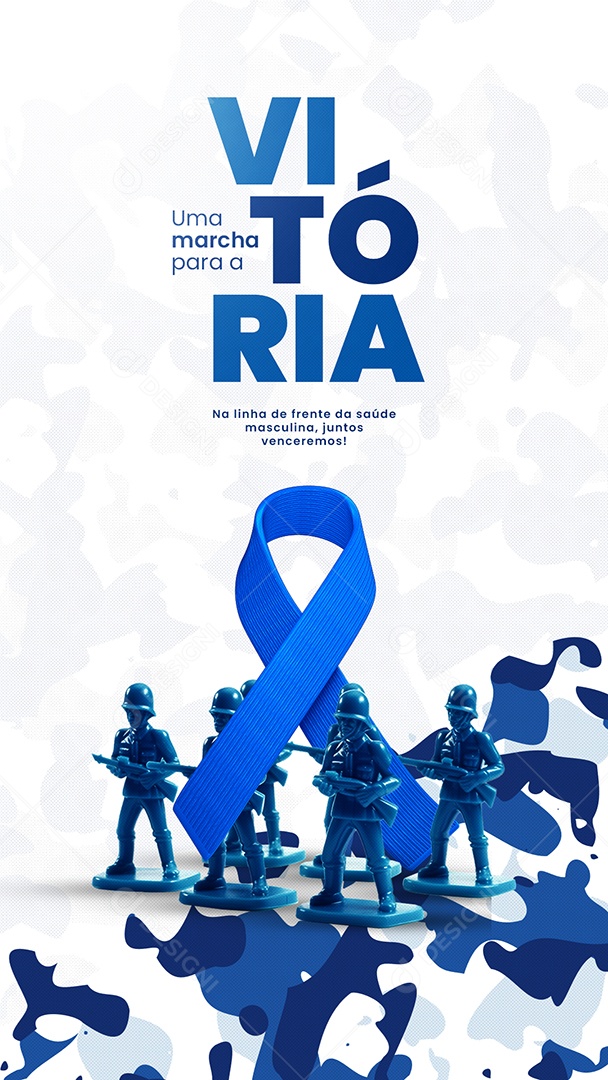 Campanha Publicitária Story Soldados da Saúde Masculina Uma Marcha para a Vitória Social Media PSD Editável