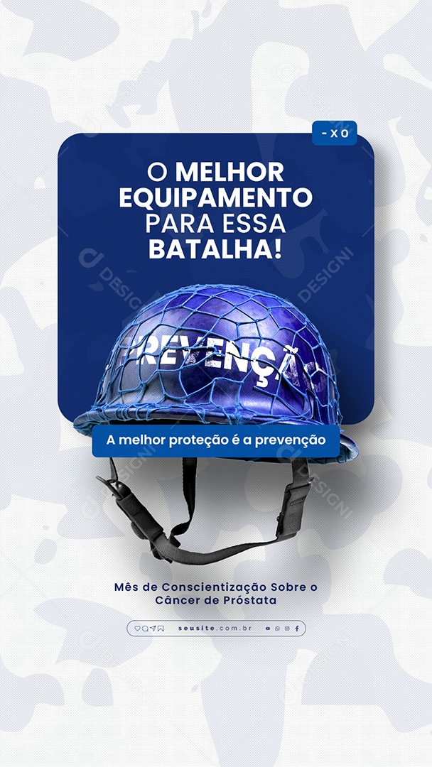 Campanha Publicitária Story Soldados da Saúde Masculina Mês de Conscientização Sobre o Câncer de Próstata Social Media PSD Editável