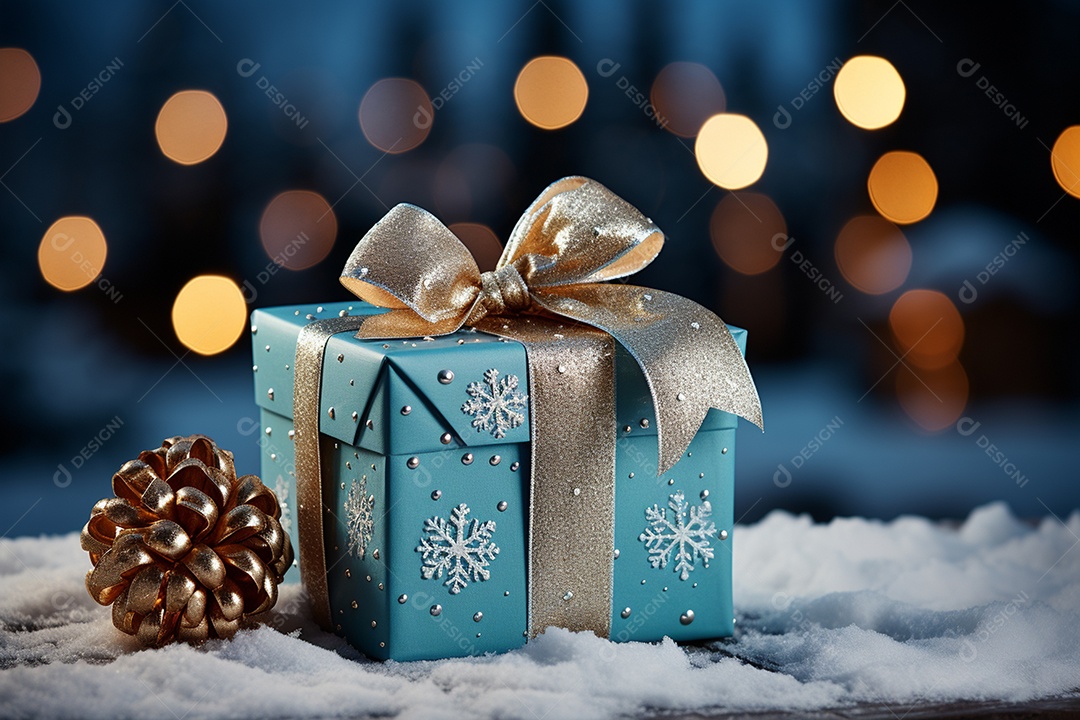 Imagem realista de presentes de natal ao lado de bonecos de neve