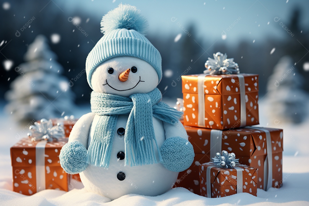 Brinquedo de natal boneco de neve presente de feriado decoração branco fofo amor celebração de inverno objeto isolado neve feliz