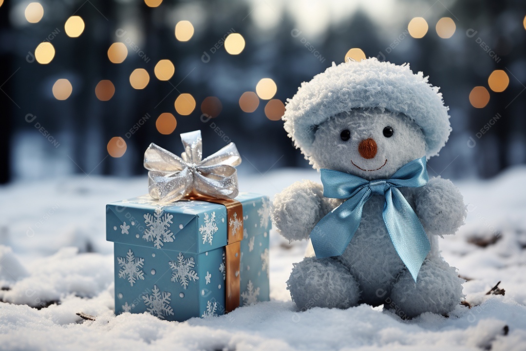 Brinquedo de natal boneco de neve presente de feriado decoração branco fofo amor celebração de inverno objeto isolado neve feliz