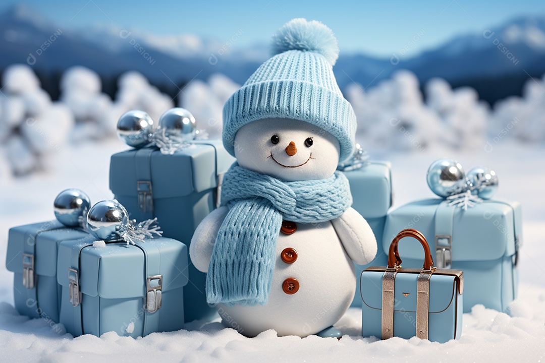 Brinquedo de natal boneco de neve presente de feriado decoração branco fofo amor celebração de inverno objeto isolado neve feliz