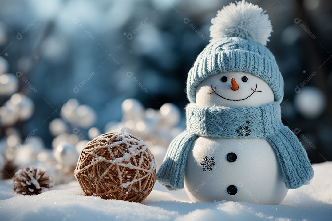 Brinquedo de natal boneco de neve presente de feriado decoração branco fofo amor celebração de inverno objeto isolado neve feliz