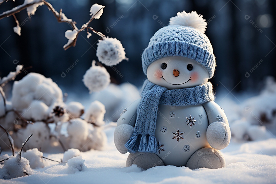 Brinquedo de natal boneco de neve presente de feriado decoração branco fofo amor celebração de inverno objeto isolado neve feliz