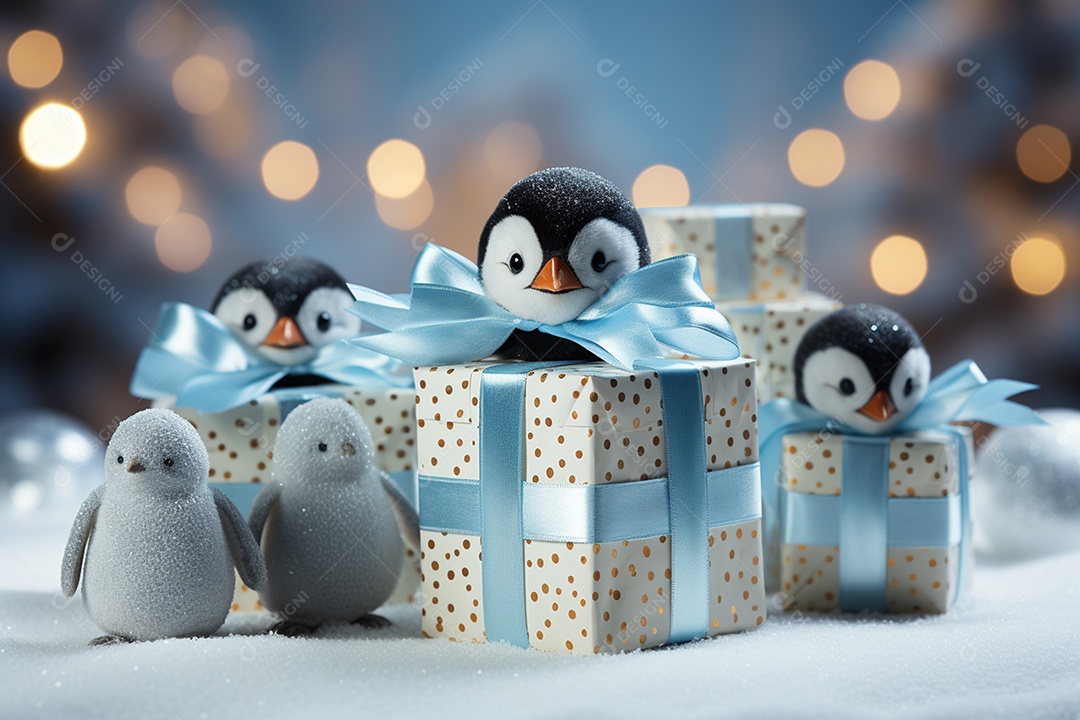 Caixa de presente de natal sobre a neve