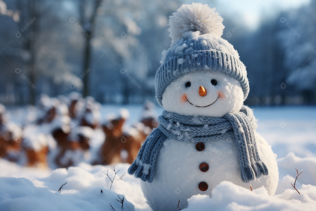 Caixa de presente de natal sobre a neve