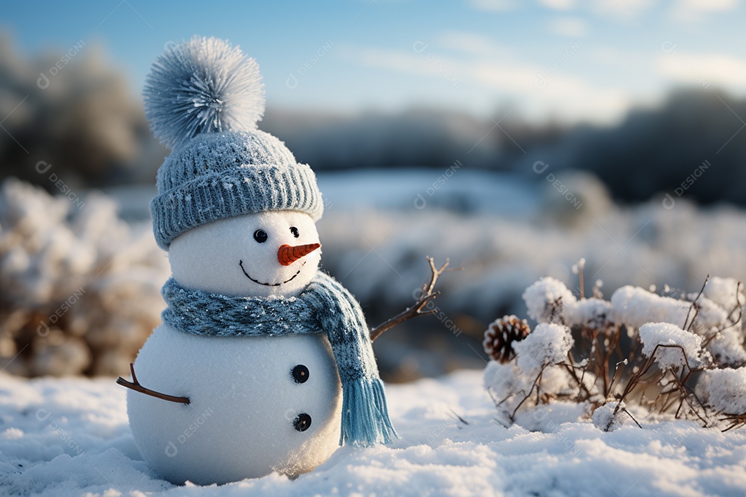 Caixa de presente de natal sobre a neve