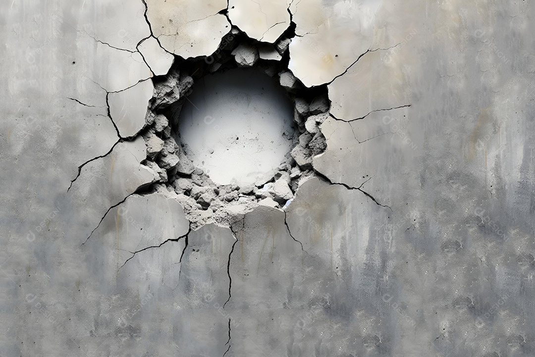 Buraco na parede de cimento