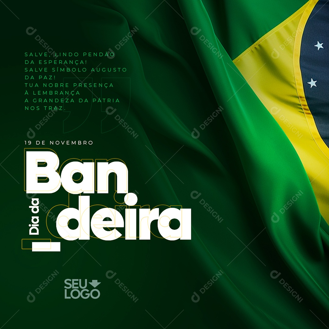 Dia Da Bandeira Brasil 19 de Novembro Social Media PSD Editável