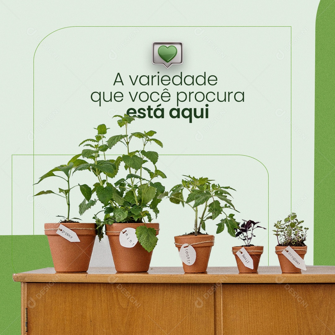 Jardineiro A Variedade que Você Procura Está Aqui Social Media PSD Editável