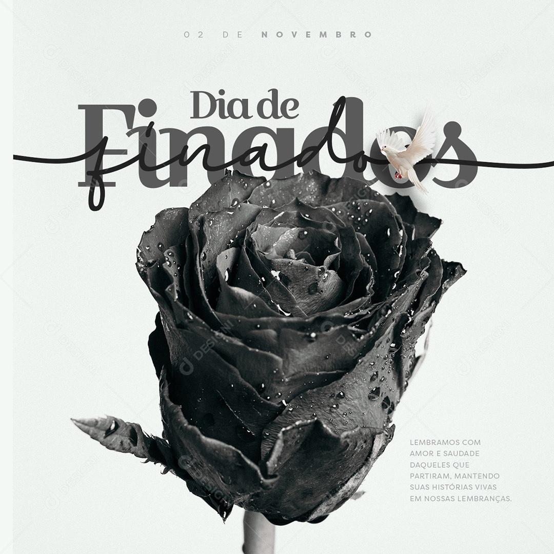 Dia De Finados 02 De Novembro Lembramos com Amor e Saudade Daqueles que Partiram Social Media PSD Editável