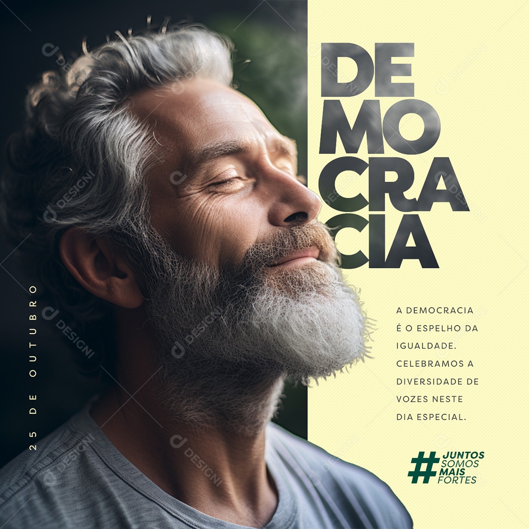 Dia da Democracia 25 de Outubro o Espelho da Igualdade Social Media PSD Editável